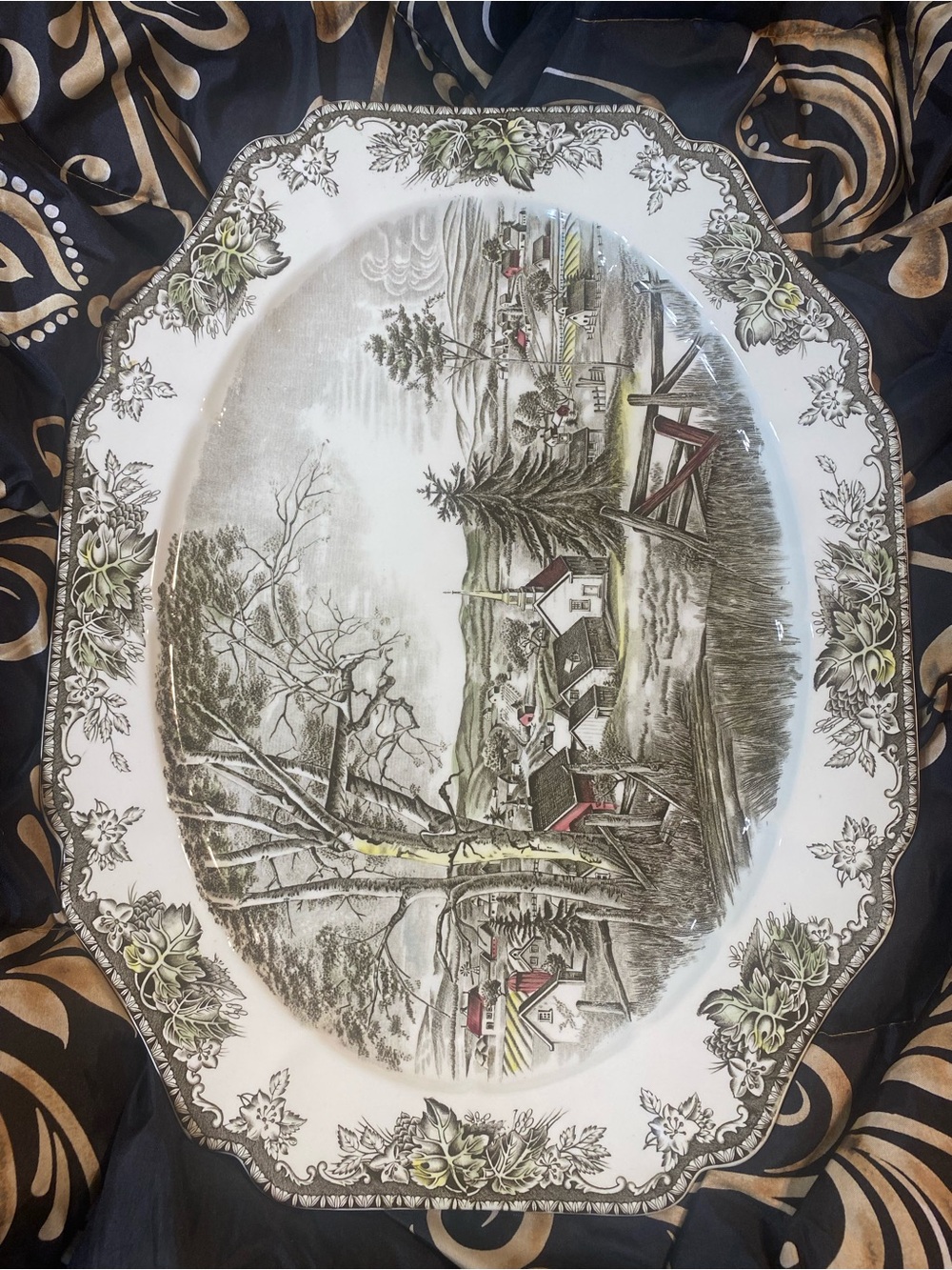 Friendly Village Turkey Platter 20” Johnson Brothers Old Stamp England